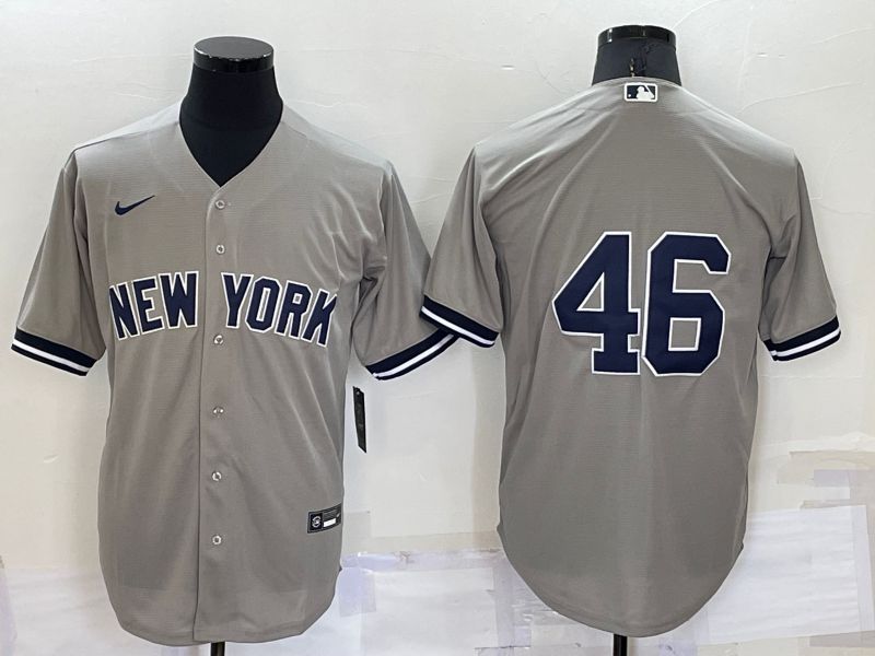 Men New York Yankees #46 No Name Grey Game 2022 Nike MLB Jersey